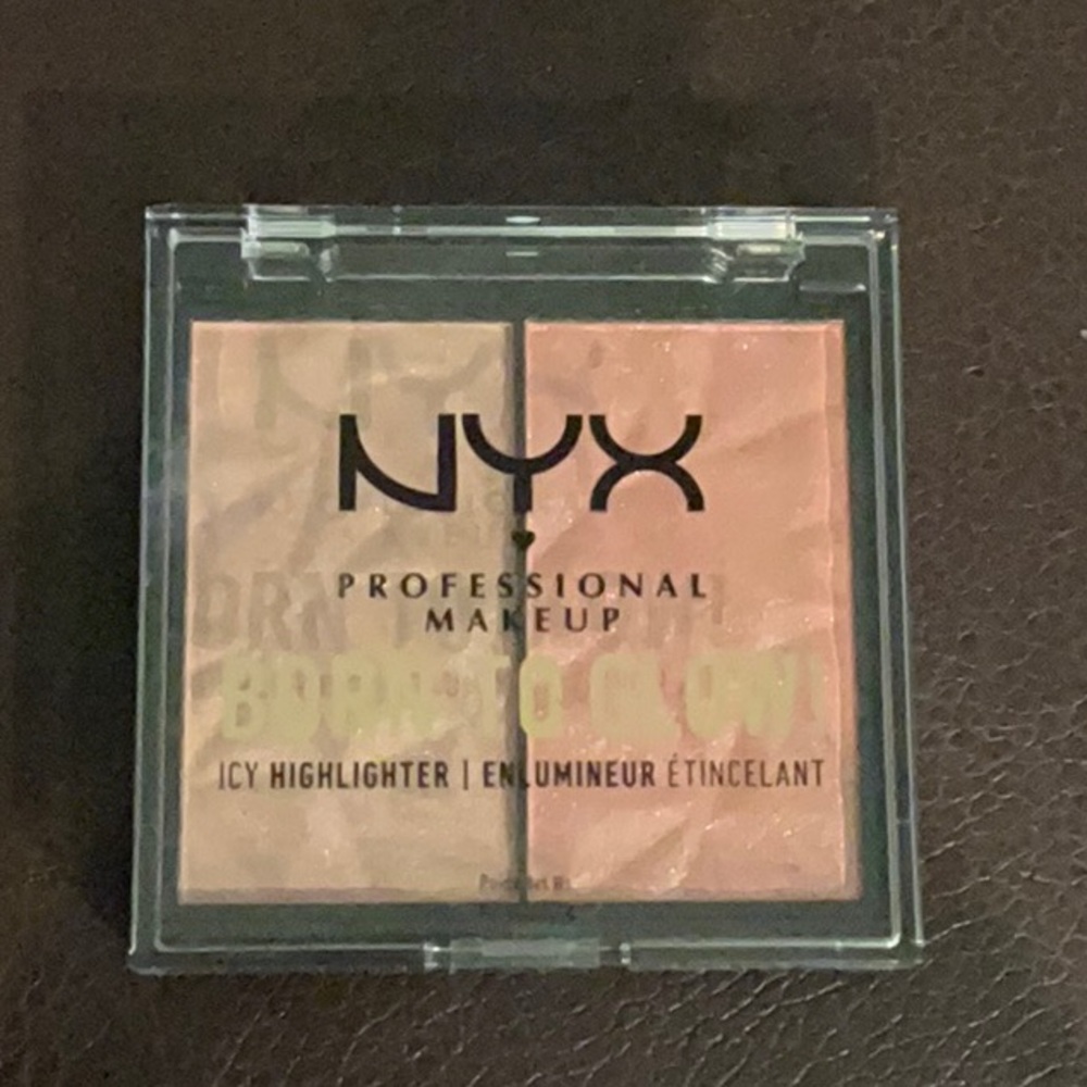 NYX Professional Makeup Born To Glow Icy Highlighter in dual colors.